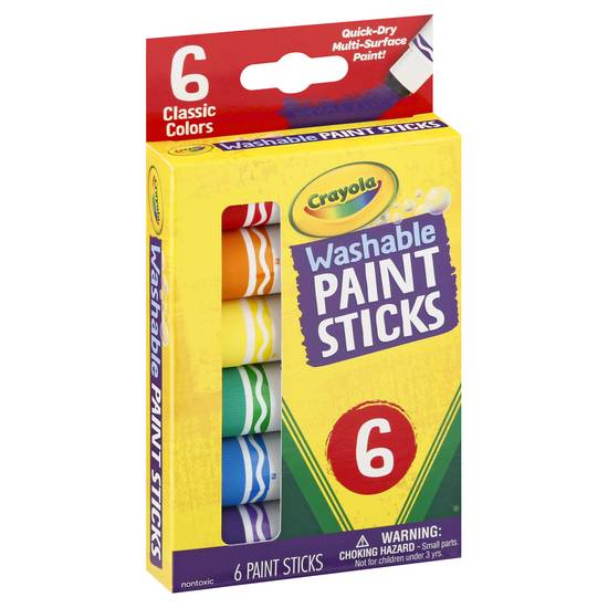 Crayola Classic Colors Washable Paint Sticks (6 ct)