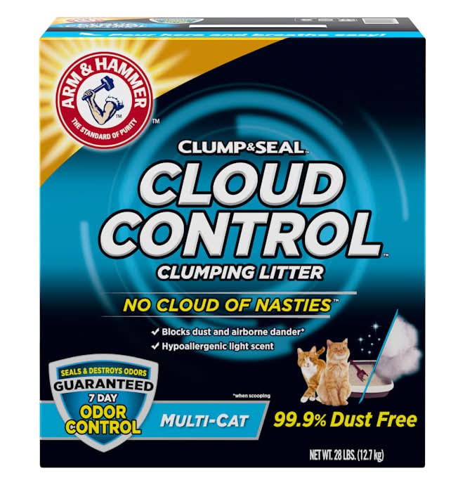 Arm & Hammer Clump & Seal Cloud Control Multi-Cat Clumping Litter, 28 lbs.