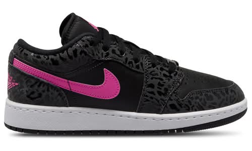 Jordan Girls AJ 1 Low SE - Shoes Black/Pink/White Size 05.5