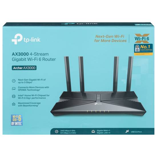 Tp-Link 4-stream Gigabit Archer Ax3000 Wi-Fi 6 Router