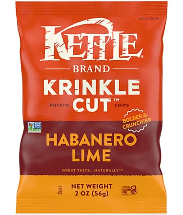 Kettle Krinkle Cut Chips Habanero Lime 2oz Bag