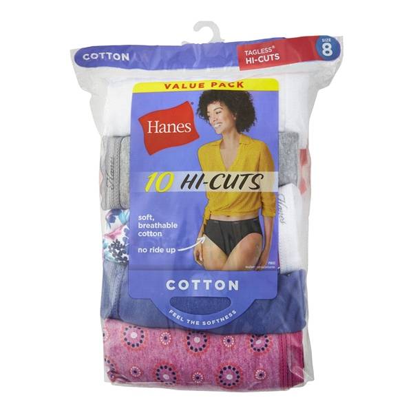 Hanes Womens Cotton Hi Cut Underwear (medium)