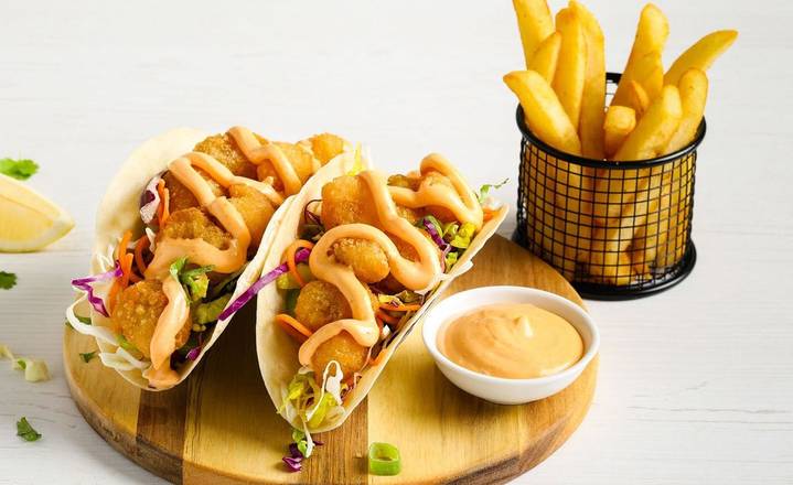 Popcorn Shrimp Tacos