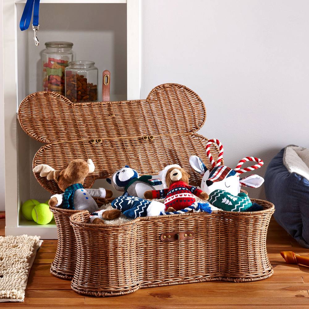 Buddy Buddy Dog Bone Basket and Woodland Dog Toy Set