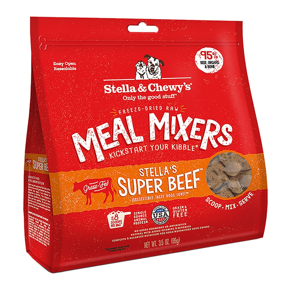 Stella & Chewy's Freeze-Dried Raw Meal Mixers All Life Stages Dog Food Topper - Super Beef (Flavor: Beef, Size: 3.5 Oz)