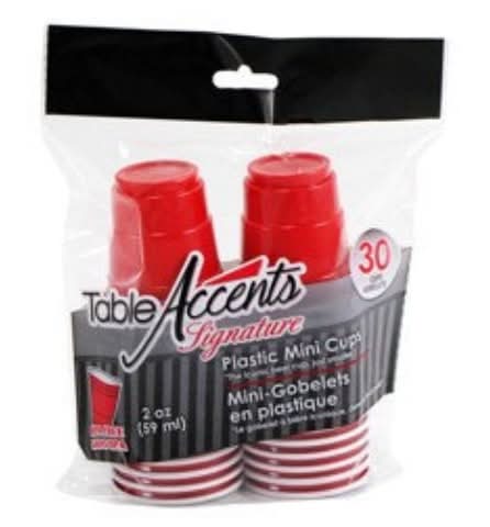 Table Accent Mini Cups 2oz 30 Pack