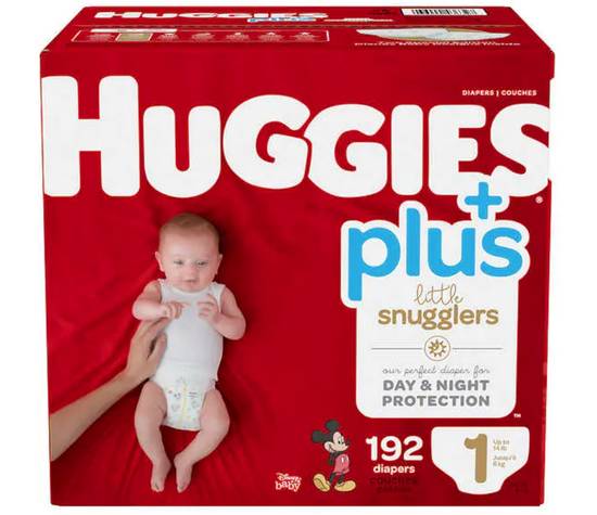 Huggies · Huggies  Couches Huggies Plus, tailles 1 (Pack of 192) - Little Snugglers plus diapers (192 units)