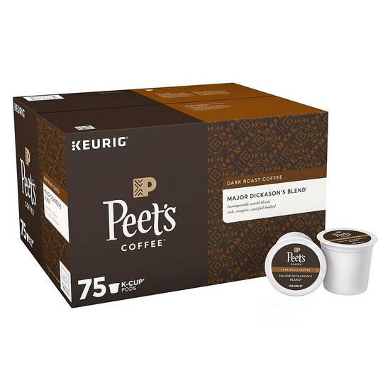 Peet's Coffee Peet's Coffee Major Dickason's Blend K-Cups, Dark Roast (75 ct)