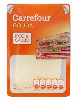 Queso gouda holland en lonchas Carrefour 200 g.