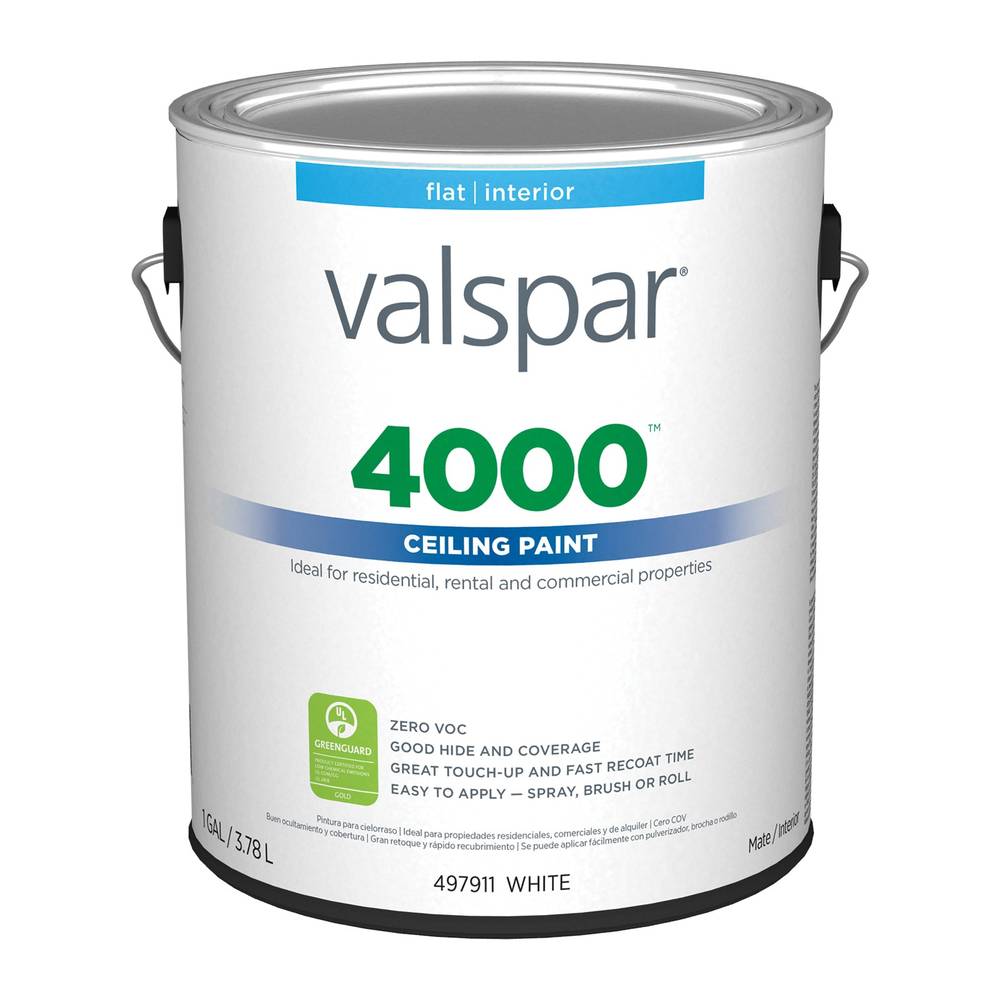 Valspar 4000 Flat White Ceiling Paint (1-Gallon) | 007.9497911.007