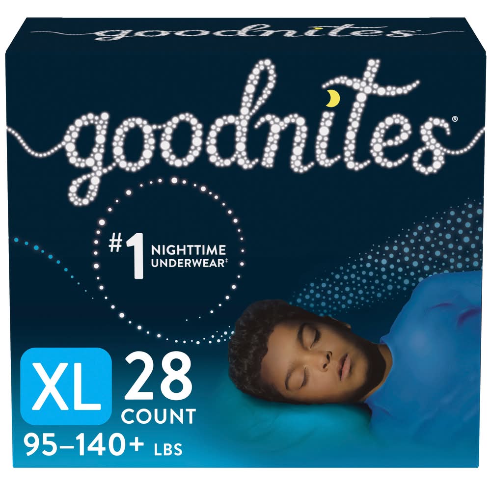 GoodNites Boys Xl (95-140+ lbs) Nighttime Underwear L/Xl (4 lbs)