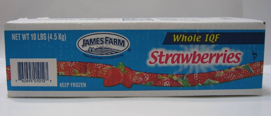 Frozen James Farm - Whole Strawberries - 10 lbs (1 Unit per Case)