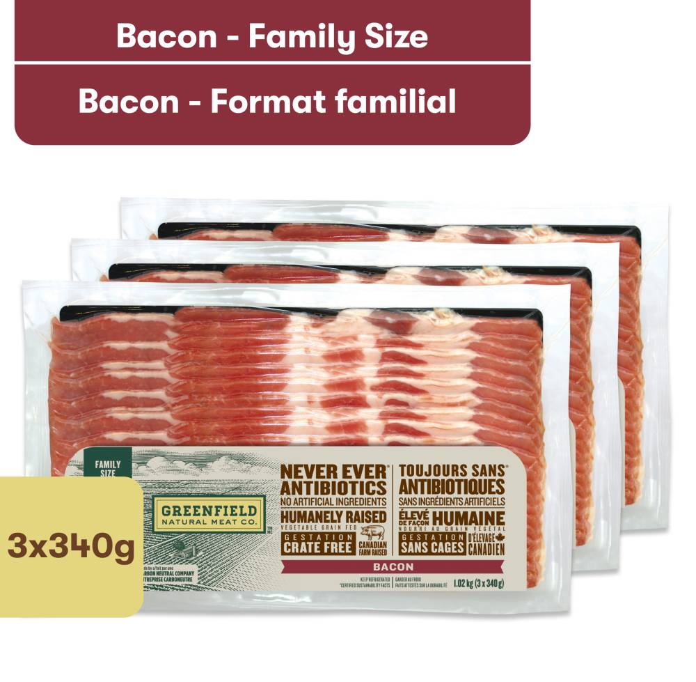 Greenfield Bacon, Family Size (1.02 kg, 3 ct)