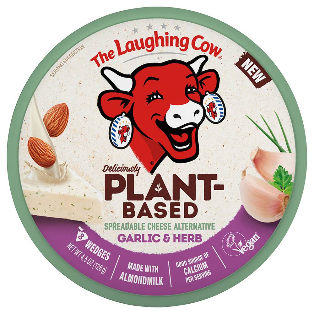 The Laughing Cow Garlic & Herb Wedges Spreadable Cheese Alternatives (4.5 oz)