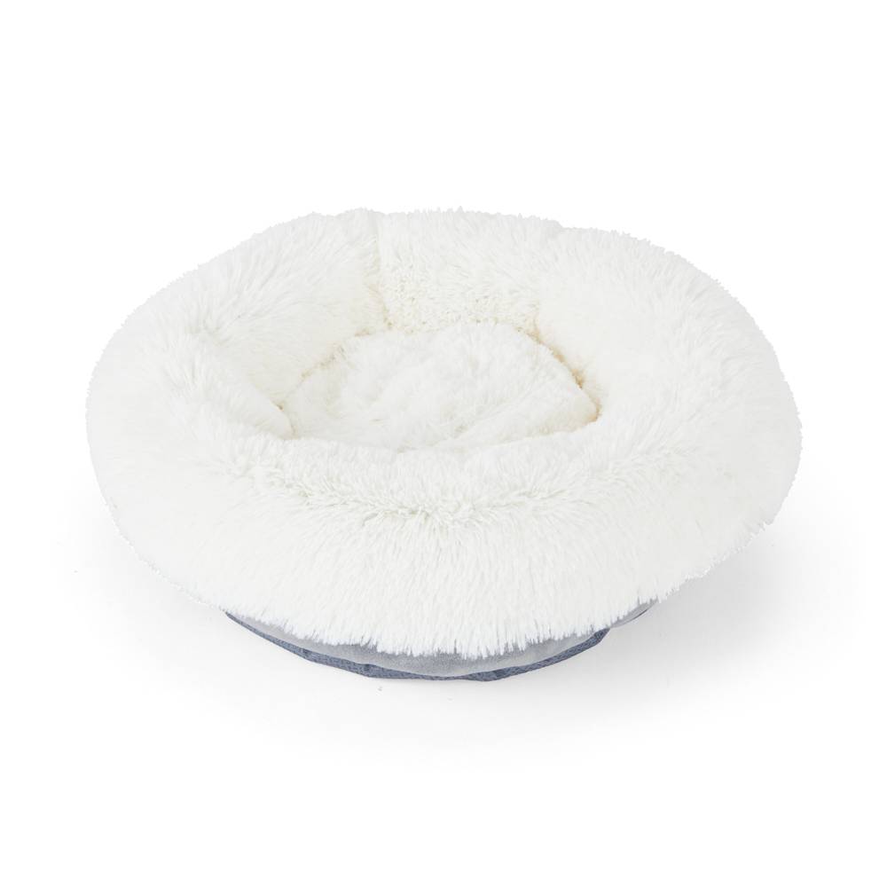 EveryYay Round Cream Faux Fur Bolster Bed (Small) | 3912013