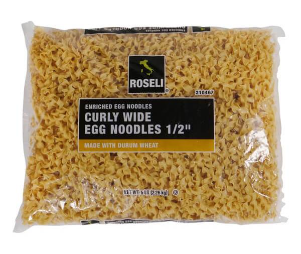 Roseli Curly Wide Egg Noodles, 1/2 in (5 lbs)