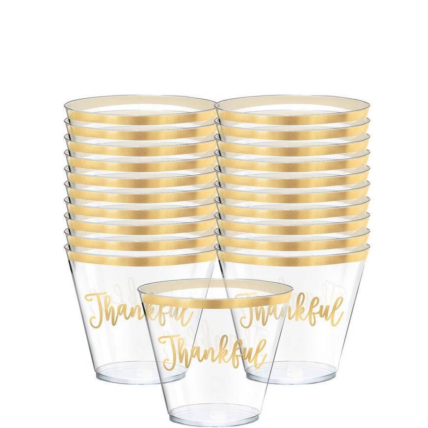 Thankful Thanksgiving Plastic Cups 30ct