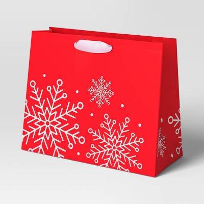 Wondershop Glittered Snowflakes Vogue Christmas Gift Bag, Red