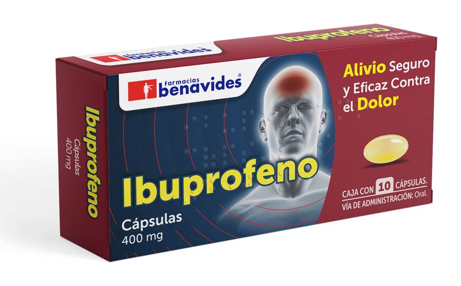 Farmacias Benavides · Ibuprofeno cápsulas 400 mg (10 un)