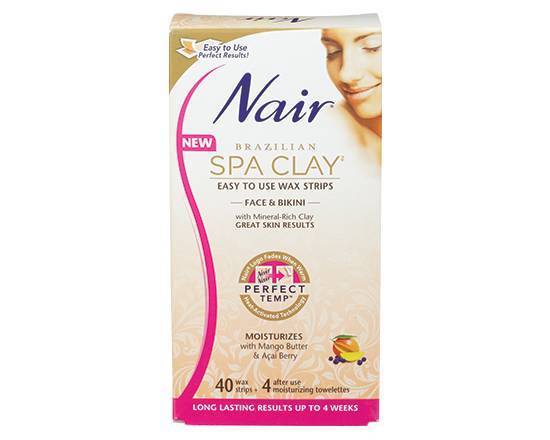 NAIR SPA CLAY COLD WAX FACE STRIPS 40 CT
