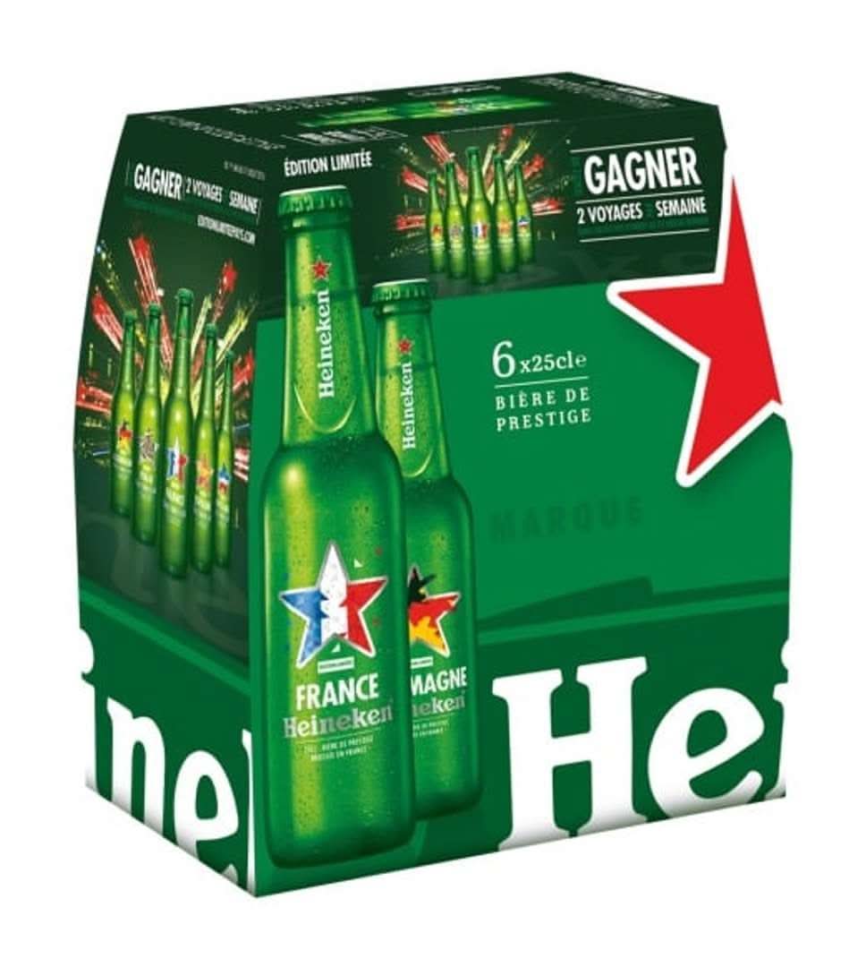 Heineken - Bière blonde (6 x 250ml)