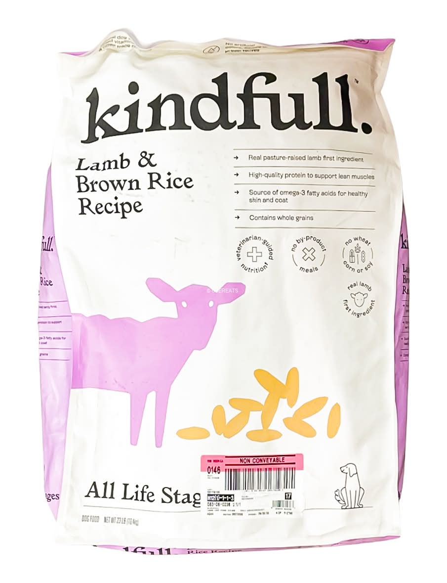 Kindfull Dry Dog Food, Lamb & Brown Rice, All Life Stages (23 lbs)