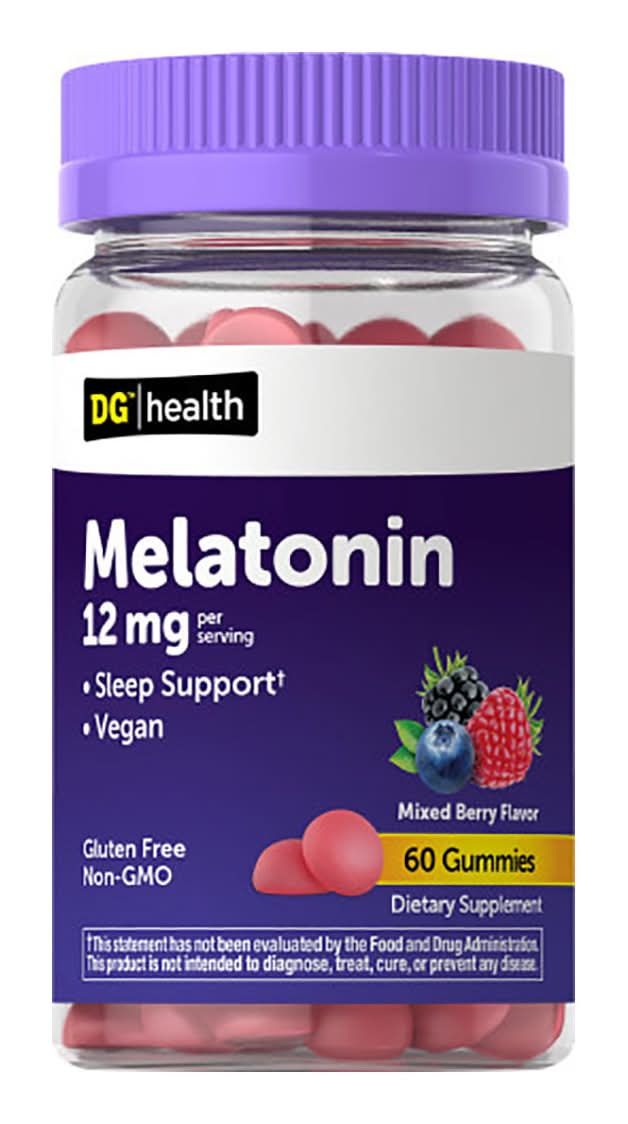 DG Health Melatonin Gummies 12 mg, Mixed Berry (60 ct)