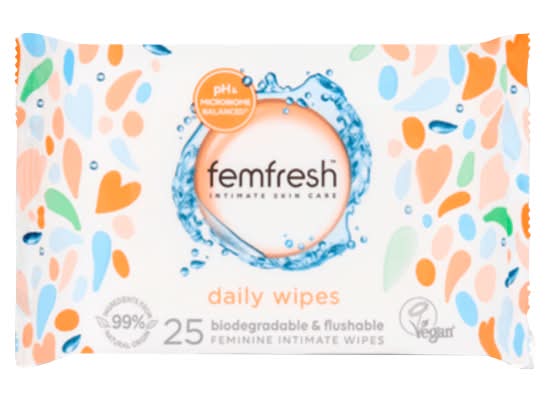 Femfresh Skin Care Biodegradable & Flushable Feminine Intimate Wipes (25 pack)