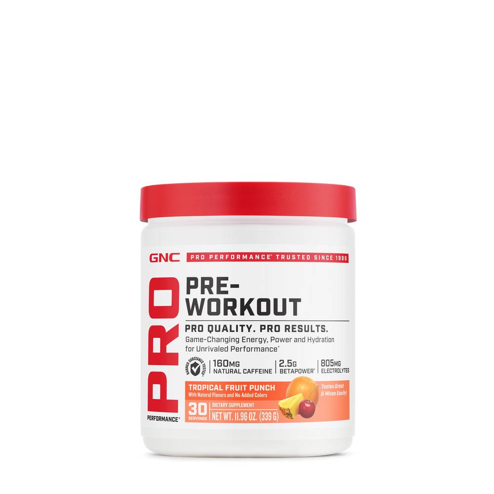 GNC Pro Performance Pre Workout Tropical Fruit Punch (11.96 oz)