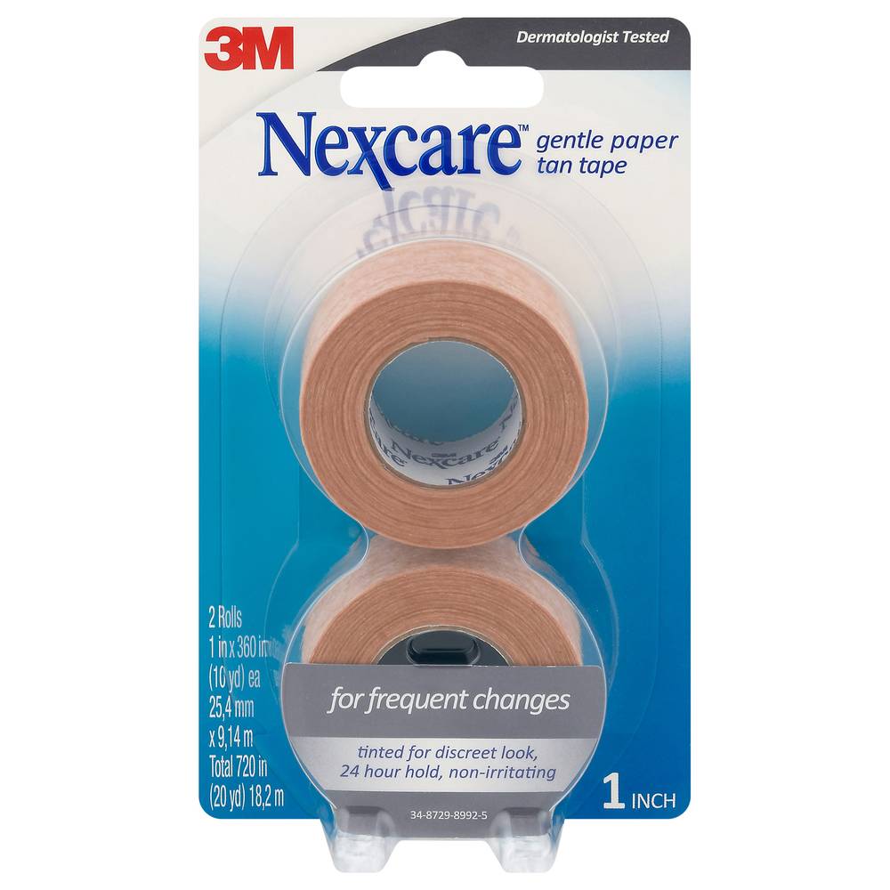 Nexcare Gentle Paper Tan Tape - 2pk