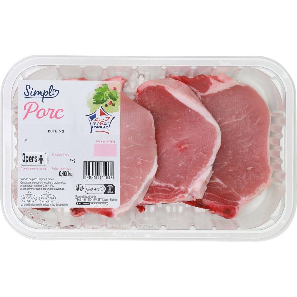 Simpl - Cote de porc (400g)