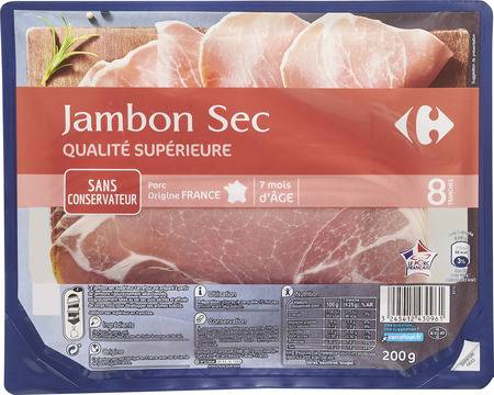 Carrefour Extra - Jambon sec (8 pièces)