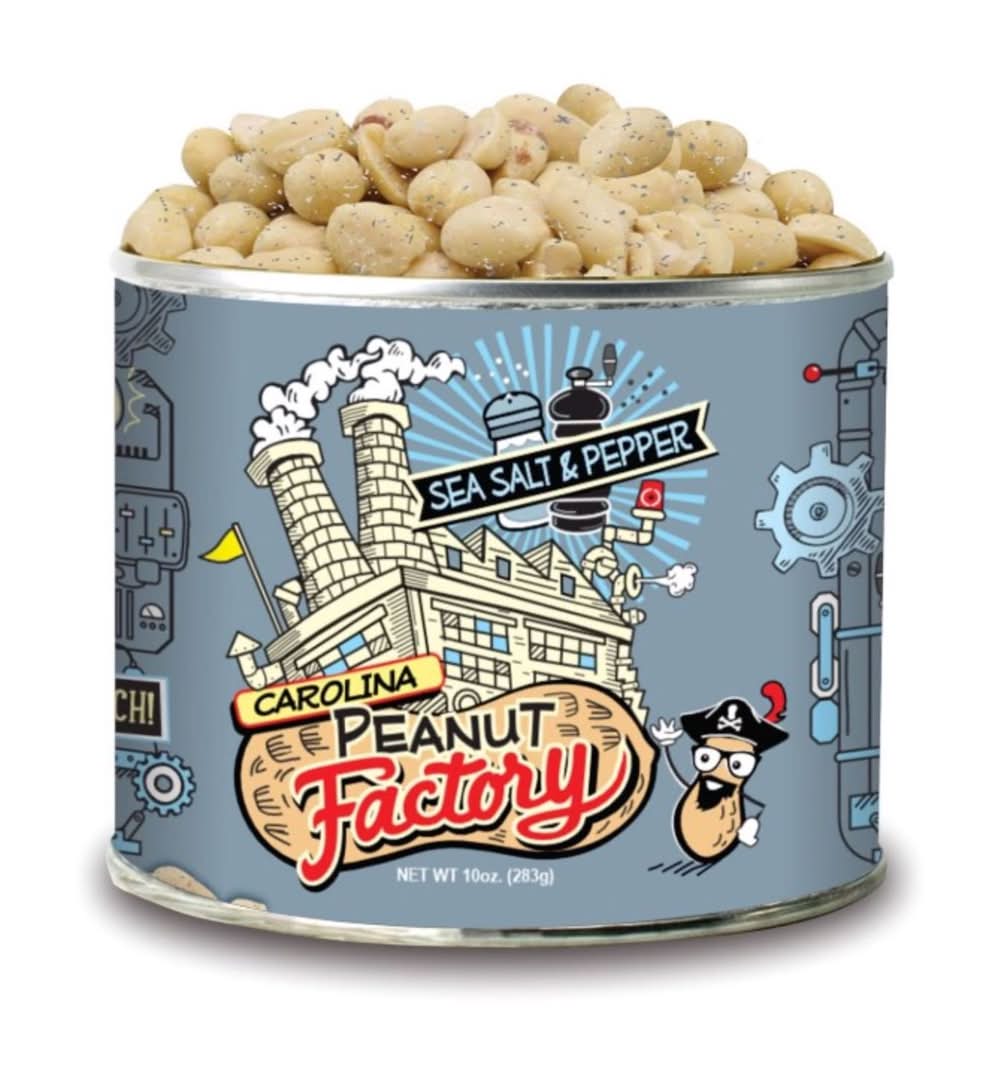 1 In 6 Snacks Carolina Peanut Factory Sea Salt & Pepper Peanuts 10 Oz Can