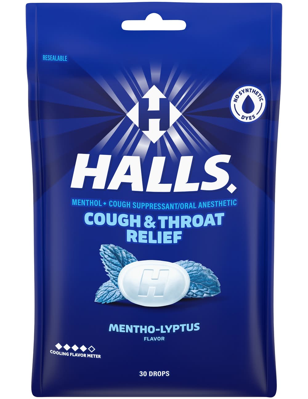 Halls Cough & Throat Relief Drops, Mentho-Lyptus (3.28 oz, 30 ct)