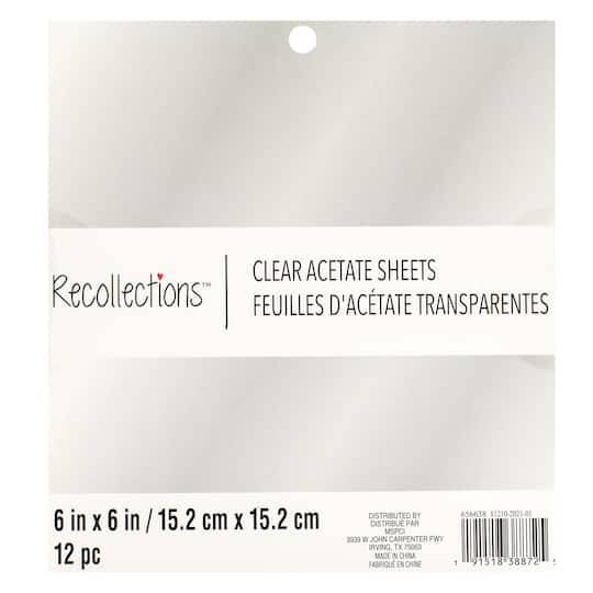 Clear Acetate Sheets By Recollections, 6" X 6"