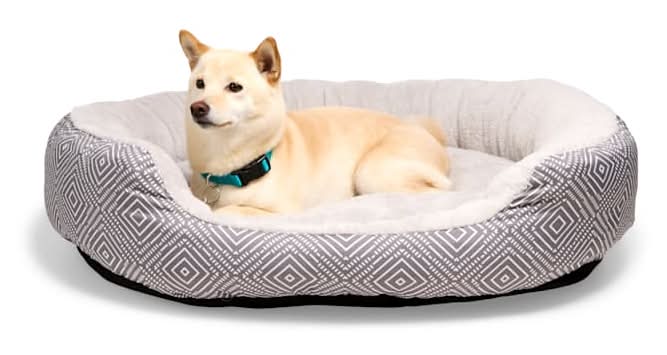 EveryYay Essentials Nester Step-In Dog Bed, L, Grey Diamond