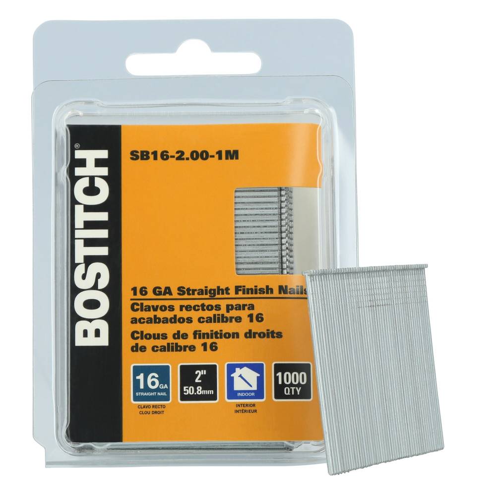 Bostitch 2-in 16-Gauge Straight Coated Collated Finish Nails | SB16-2.00-1M