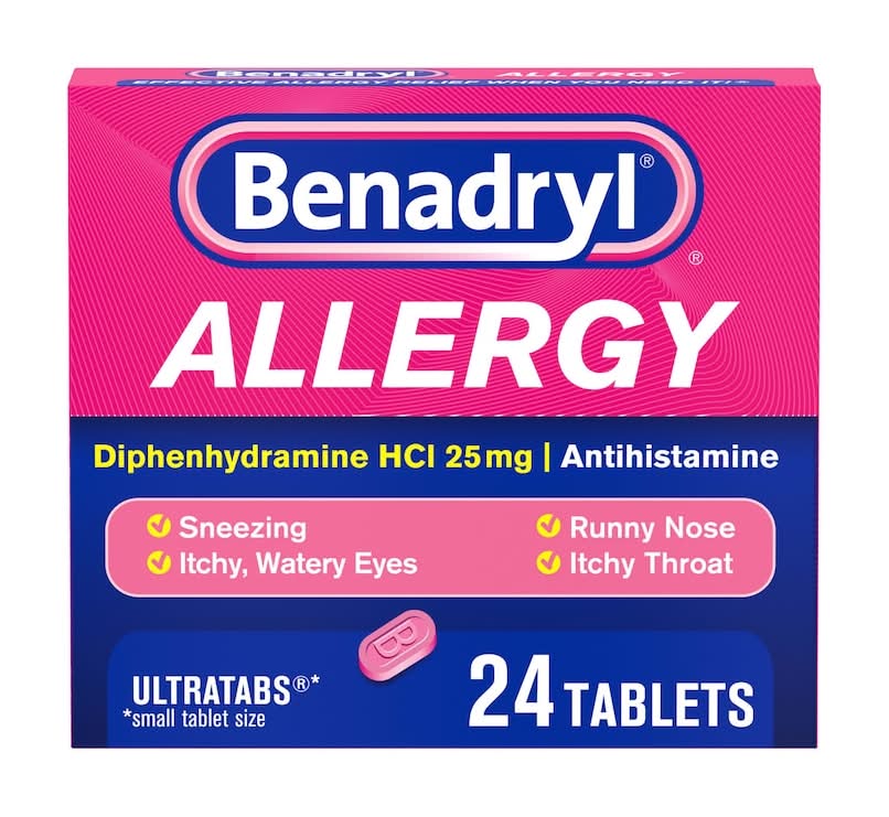 Benadryl Ultratabs Diphenhydramine Allergy Relief Tablets 25 mg (24 ct)