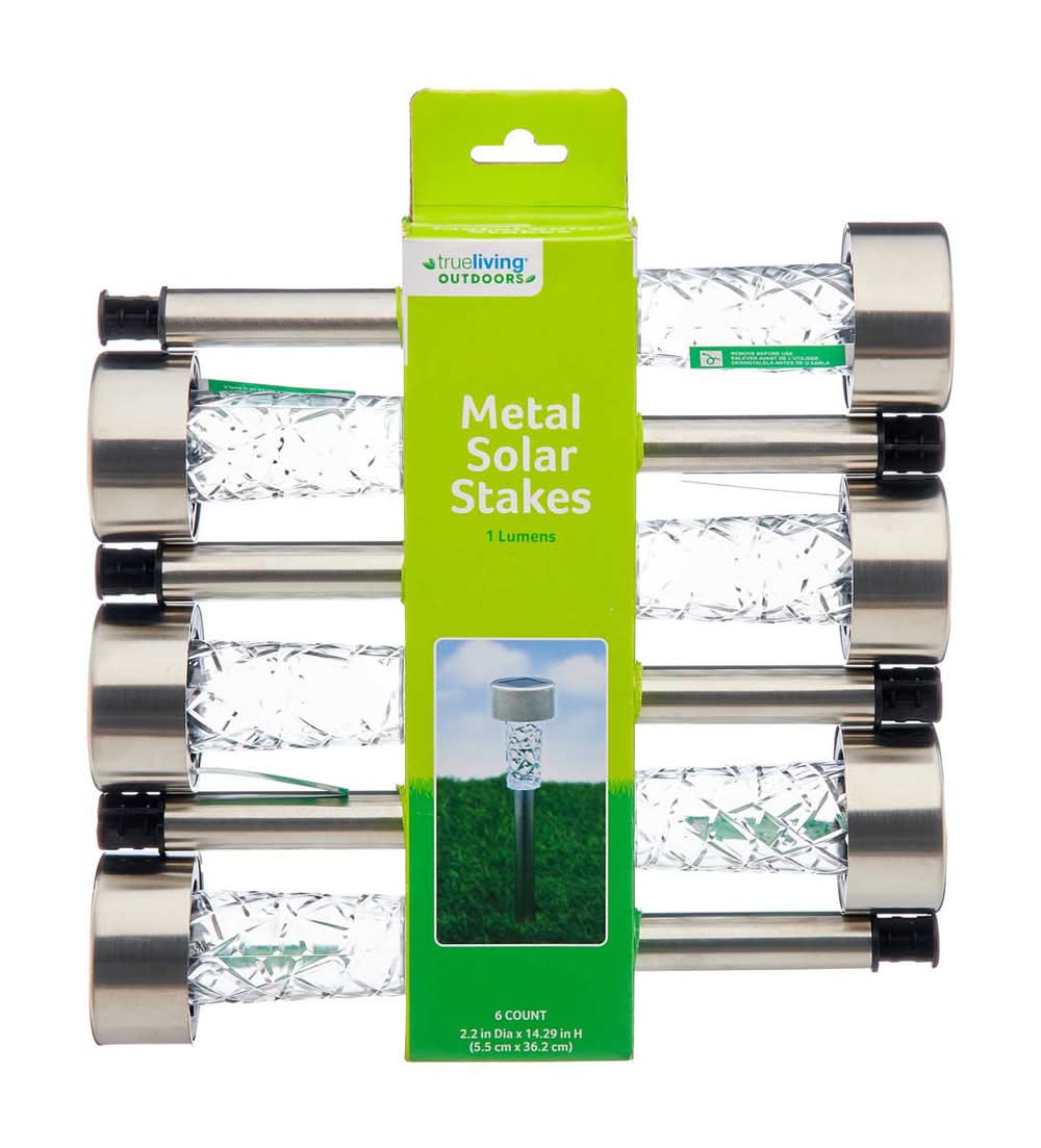 TrueLiving Outdoors Metal Solar Stakes 1 Lumen, 2.2x14.29 in (6 ct)