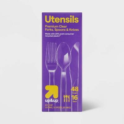 up&up Premium Plastic Forks, Spoons & Knives (48 ct)