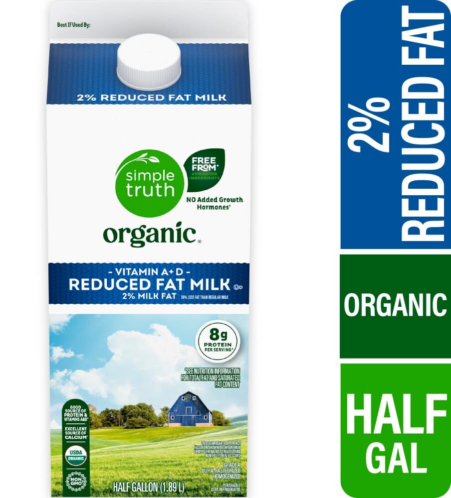 Simple Truth Organic 2% Reduced Fat Milk (1.89 L)