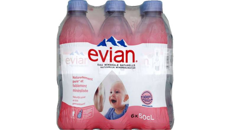 Evian Eau minérale naturelle Les 6 bouteilles de 50cl
