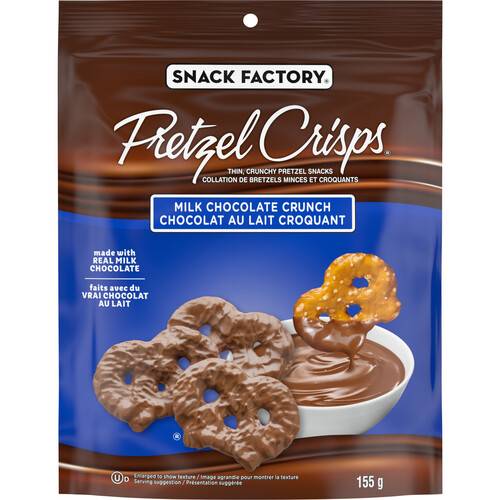 Snack Factory Pretzel Crisps, Milk Chocolate Crunch Covered Pretzels (0.15 kg)