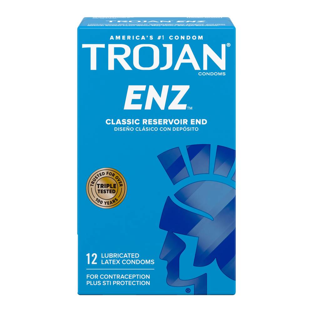 Trojan Enz Lubricated Latex Condoms (12 ct)