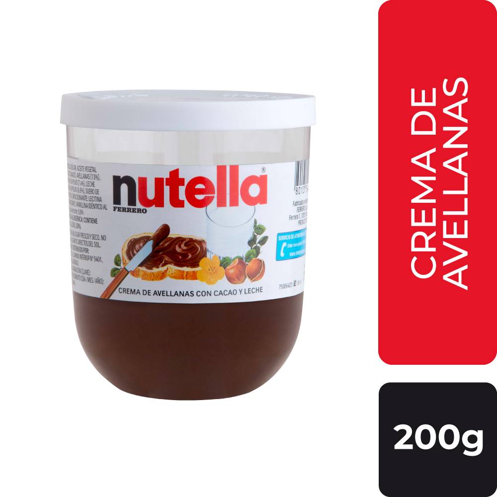 Nutella crema de avellanas con cacao (frasco 200 g)