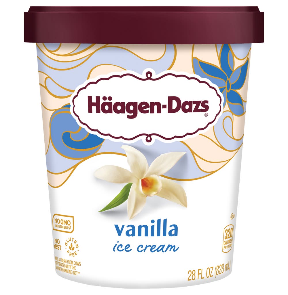 Häagen-Dazs Flavored Gluten Free Ice Cream, Vanilla (28 fl oz)