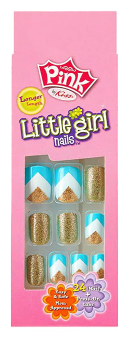 Pink By Kiss Little Girl Nails Selena 24 Ct