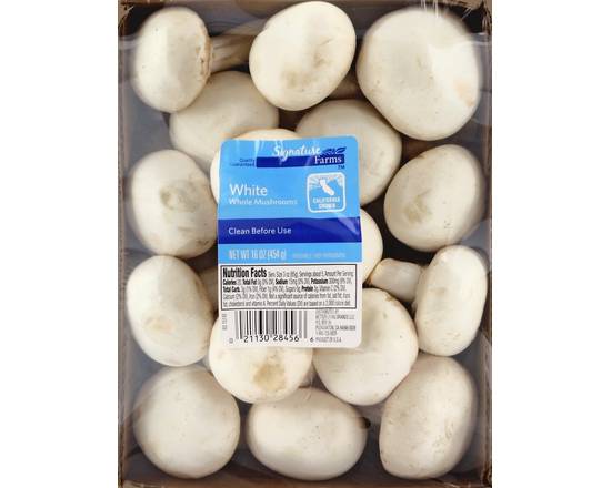 Order Signature Farms · White Whole Mushrooms (16 oz) food online from Safeway store, Butte on bringmethat.com