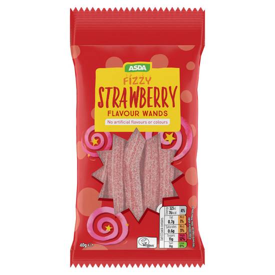 Asda Fizzy Strawberry Flavour Wands 40g