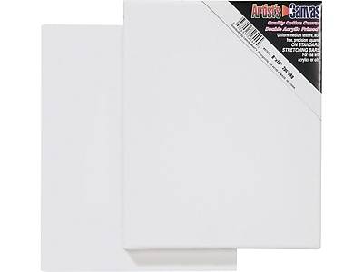 Darice Stretched Canvas, 10H x 8W, White, 2/Pack (97603)